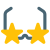 Funky music genre with glasses and the stars icon
