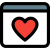Favorite website with heart logotype under webpage template icon