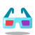 Óculos 3d icon