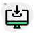 Download content online from desktop computer layout icon