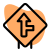 Intersect road from right towards front lane road signal icon
