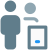 Multiple family member using web messenger on a smartphone icon