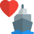Favorite destination of sea route cargo service icon