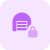 Locked storage warehouse with padlock logotype layout icon