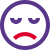 Pictorial representation of sad face emoticon layout icon