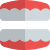 Artificial teeth set also known as denture isolated on a white background icon