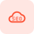 Seo service on a cloud server isolated on a white background icon