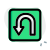 Turn u-turn sign for traffic direction layout icon