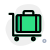 Heavy baggage being transported to a facility through a trolley icon