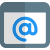 Web mail service with at sign on a browser icon