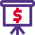 Money and sales presentation on board graph icon