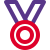 Round shape medal for the achievement in military icon