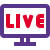 Live media content telecast available on personal computer icon