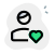 Favorite user profile picture with heart logotype icon