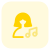 Music shared on a web messenger by single user icon