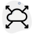 Cloud computing system with direction in all four corners icon