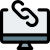 Linking website on a desktop computer layout icon