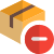 Remove parcel item from logistic website portal icon