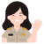 woman-hello-hand-gesture-officer-teacher-uniform icon
