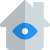 Structure under watch with a eye shaped Logotype isolated on a white background icon