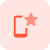 Mobile phone with star for favorite contact icon