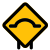 Bump ahead warning signal on road ahead icon