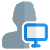 Single man user using a monitor for real time feedback icon