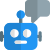 Advanced robot with a internal service message chat bubble isolated on a white background icon