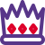 Royal kingdom crown with jewels embedded layout icon