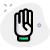 Four fingers up gesture isolated on a white background icon