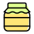 Organic honey tightly sealed with cloth on mason jar icon