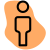 Male toilet sign with stickman logotype banner icon