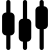 Box plot graph chart with different data values icon