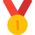 First place gold medal for achivement in games icon