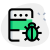 Server with an internal bug isolated on white background icon