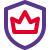 Crown in sheild shaped premium membership logotype icon