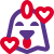 Happy Chicken with hearts revolving around emoji icon