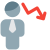 Downtrend chart of an businessman from the previous businessman icon