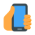 스마트폰을 든 손-피부타입-3 icon