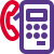 Pay telephone service with a hand receiver and base unit icon