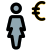 Salary transferred in euro money tender layout icon