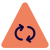 Roundabout with clockwise arrows on a triangular board icon