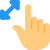 Multi touch screen inward to zoom in function icon