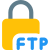 Encrypted form of file transfer protocol with a Padlock logotype icon