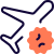 Aeroplane flight cancelled due to coronavirus pandemic icon