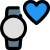 Heart rate sensor on smartwatch isolated on white background icon