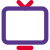 Outdated CRT television set with antenna system icon