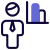 Bar graph chart of the businessman sharing the graph icon