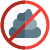 No dogs poop to be left on ground for cleanness and hygiene icon