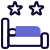 Double star hotel bed with average services icon